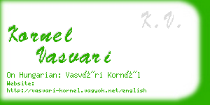 kornel vasvari business card